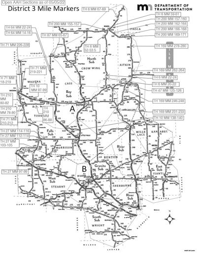 Map of Minnesota roads that need “adoption.”