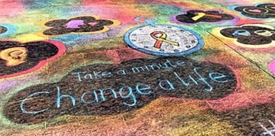 Raise awareness: Chalk it up - take a minute, change a life