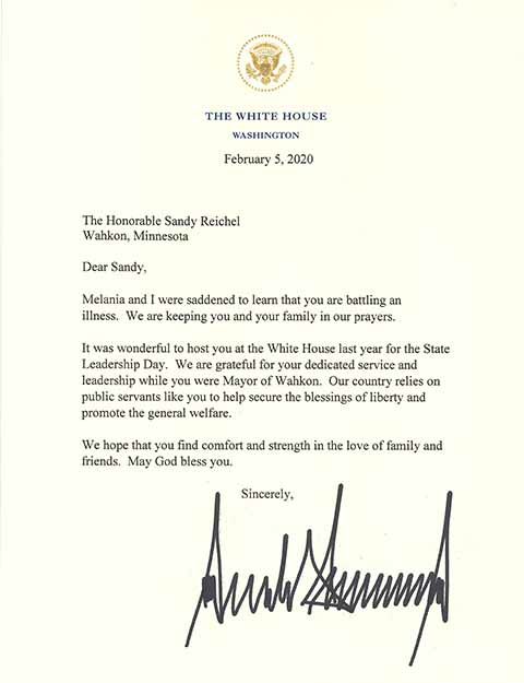 White House letter to Sandy Reichel