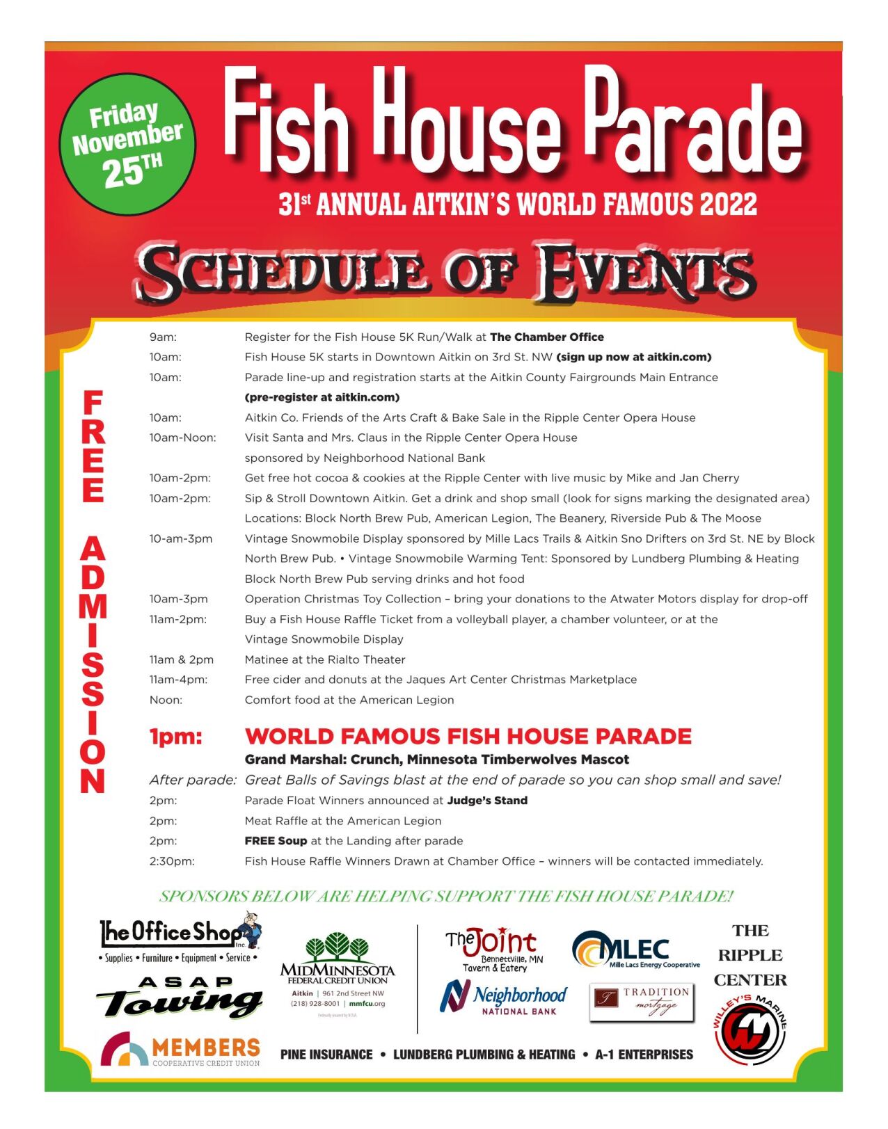 Fish House Parade 2022 Schedule