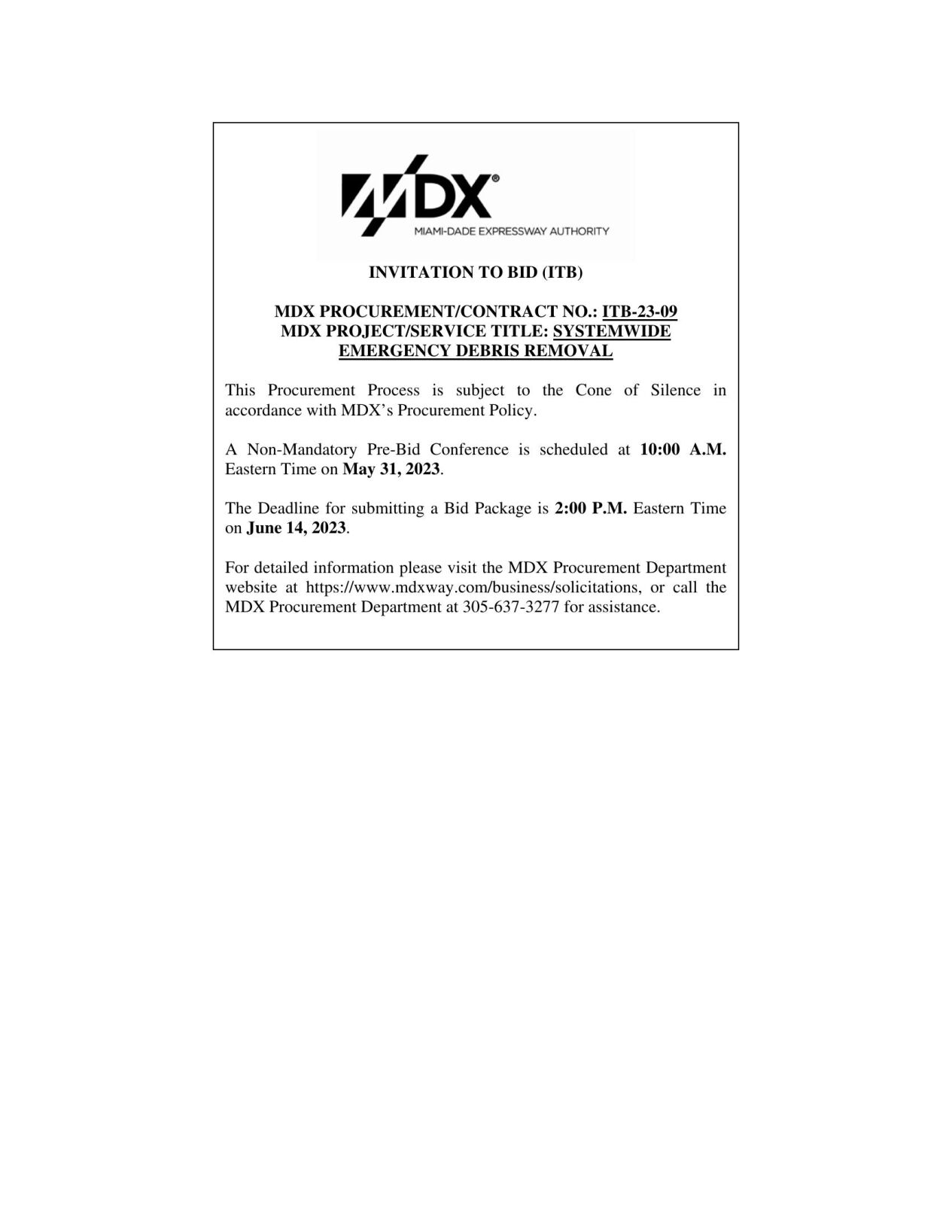 INVITATION TO BID (ITB)