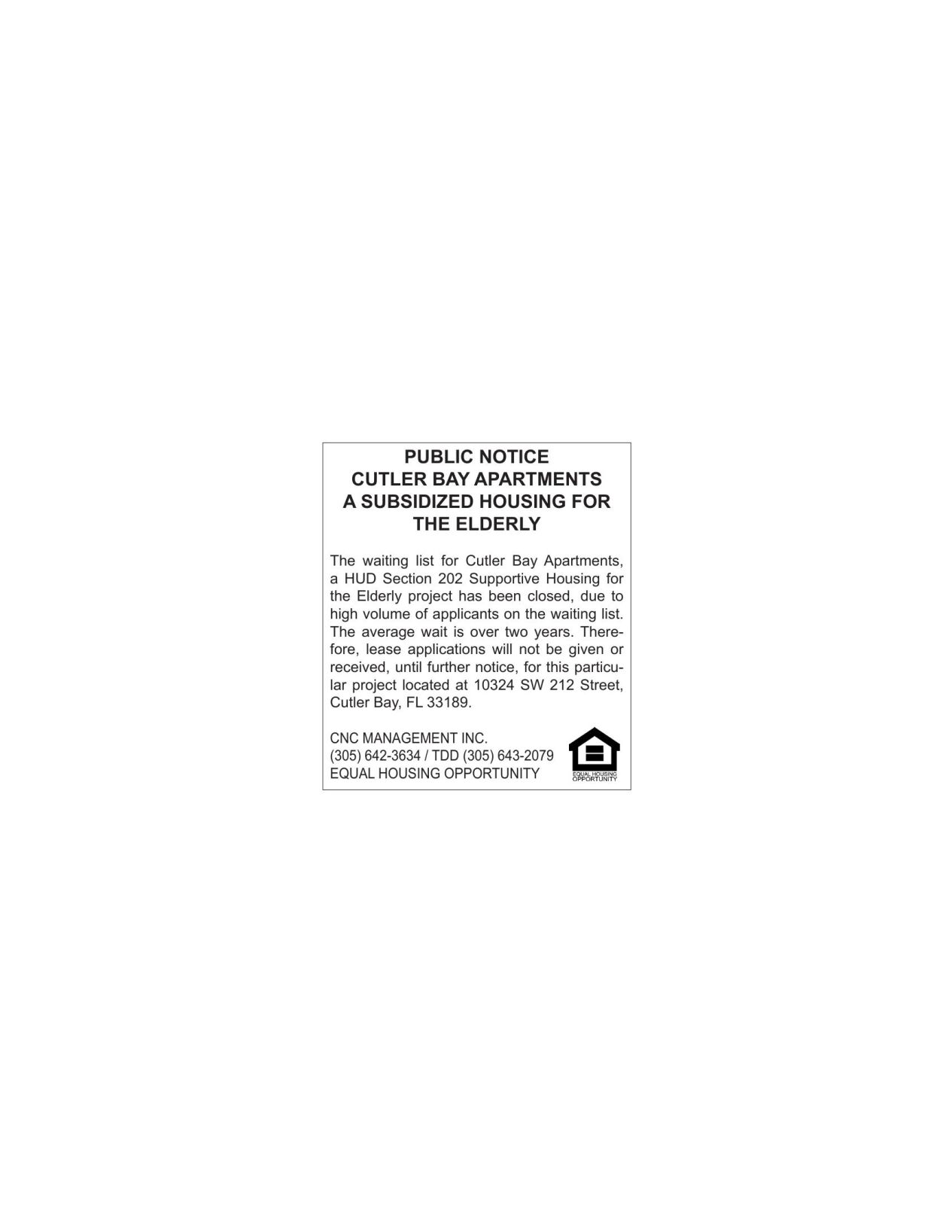 PUBLIC NOTICE | Legal Announcements | miamitimesonline.com