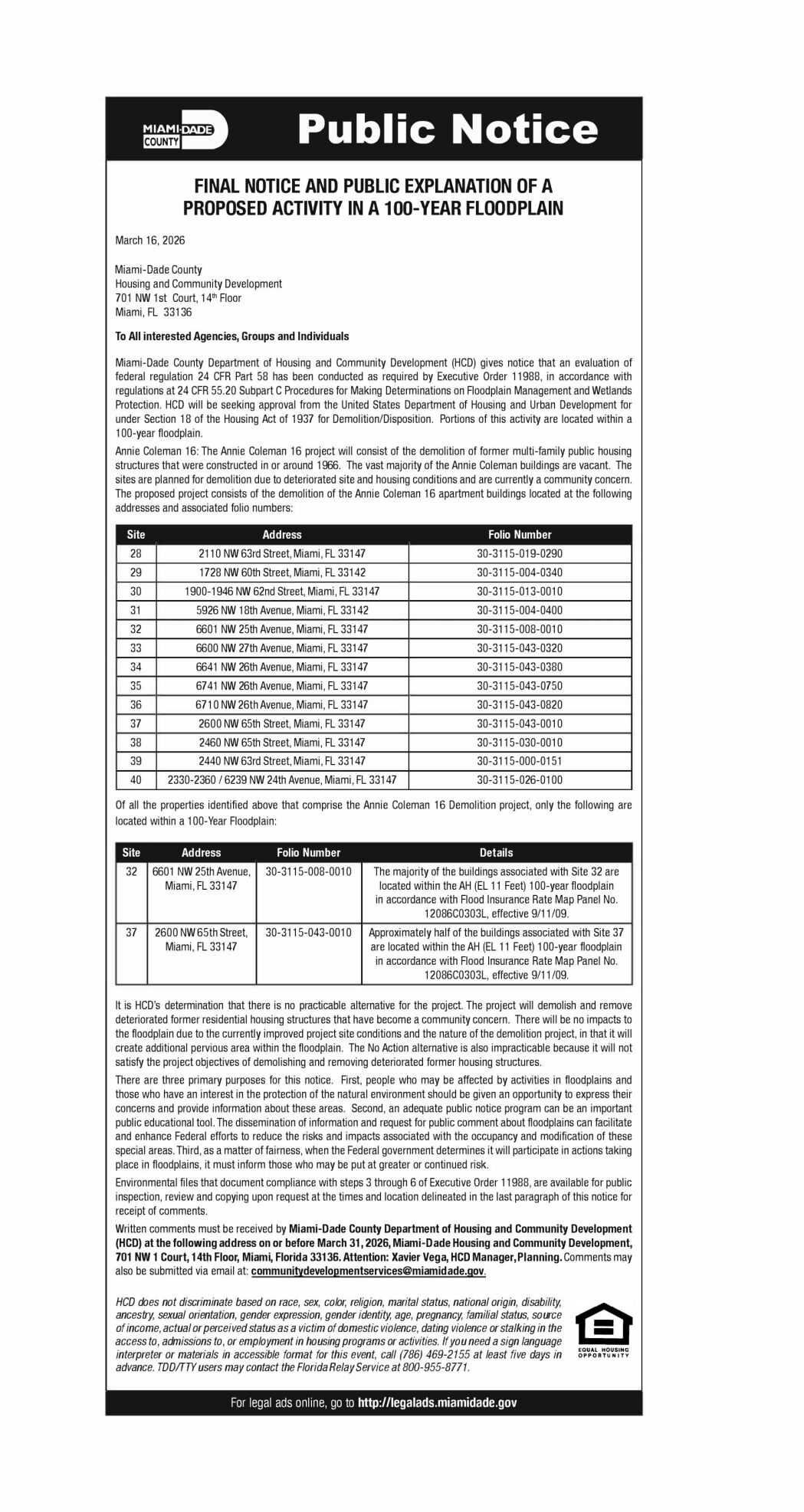 Vip Notice Public Notice | Legal Announcements | miamitimesonline.com