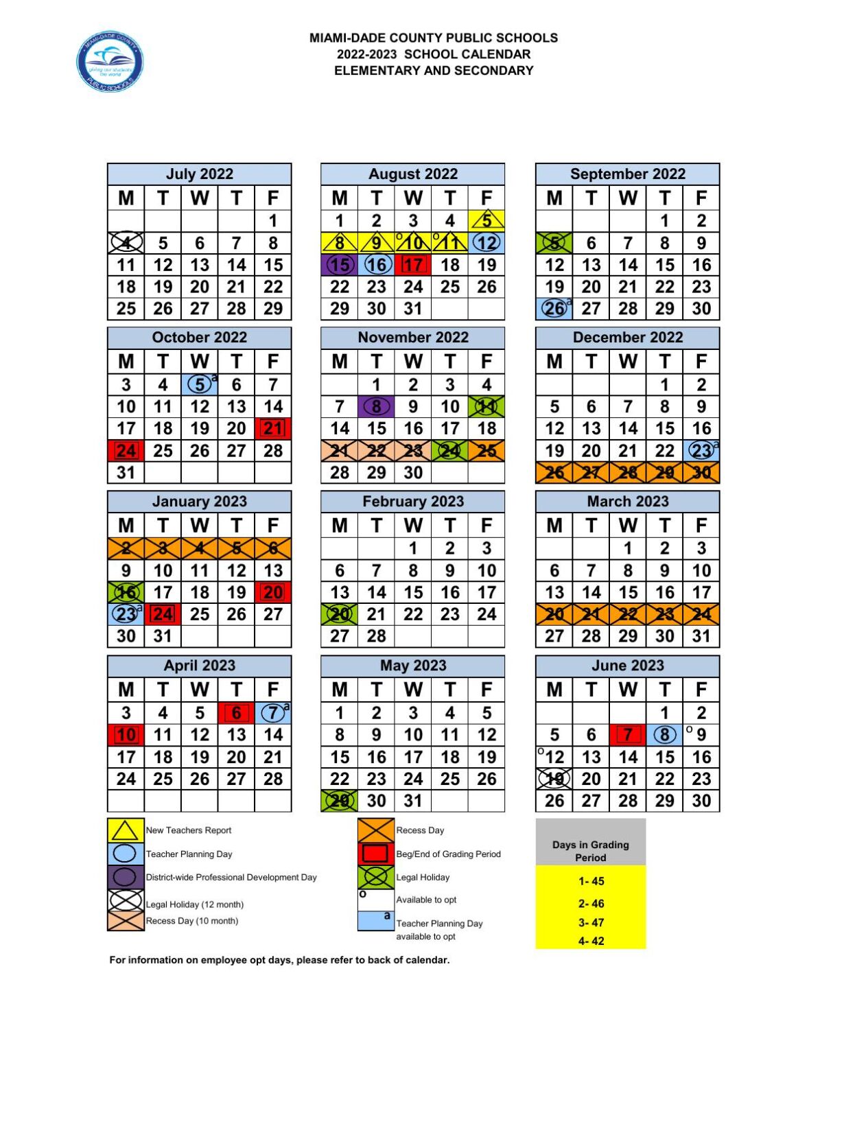 MIAMI-DADE COUNTY PUBLIC SCHOOLS 2022-2023 SCHOOL CALENDAR | | miamitimesonline.com MIAMI-DADE COUNTY PUBLIC SCHOOLS 2022-2023 SCHOOL CALENDAR | | miamitimesonline.com