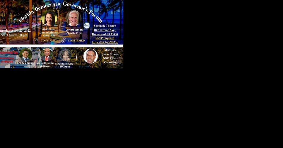 Homestead candidate forum skipped by Charlie Crist, Taddeo uninvited - Vimarsana News