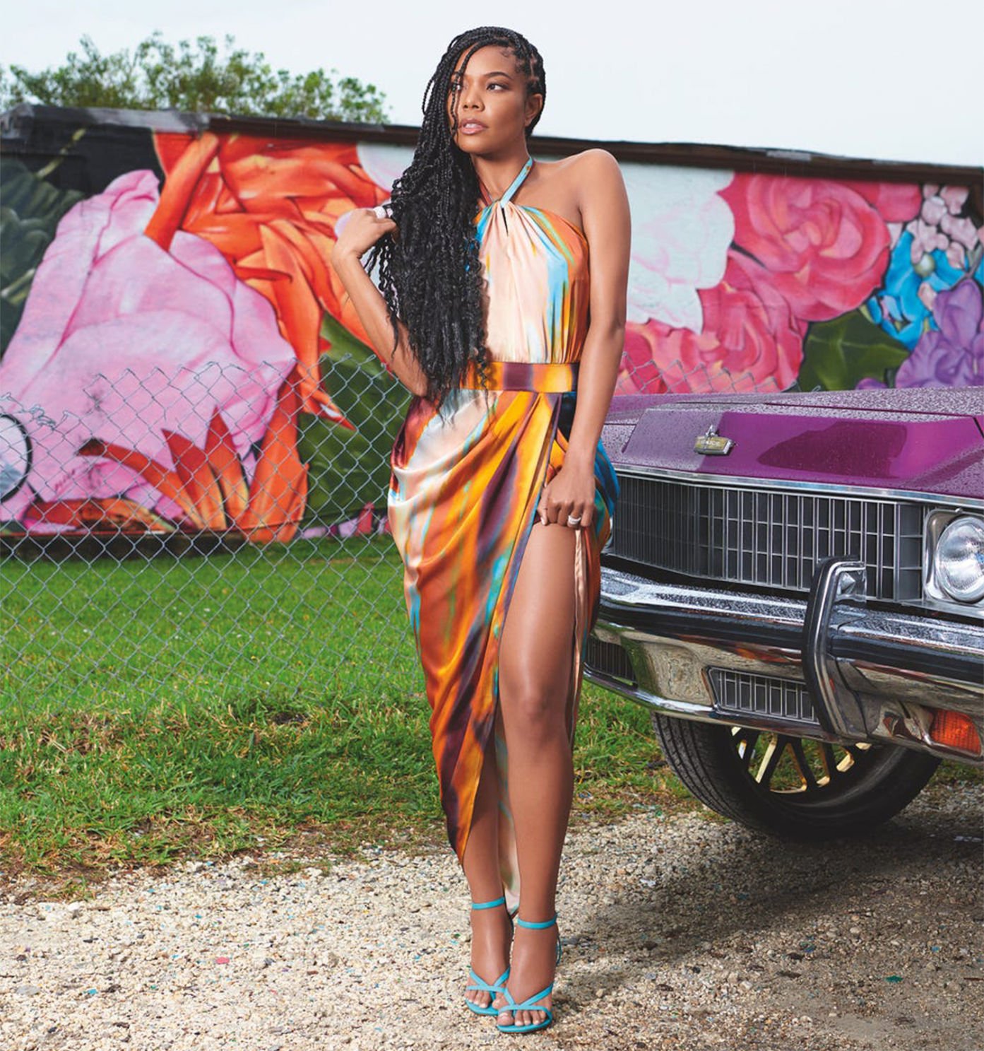 gabrielle union rainbow dress