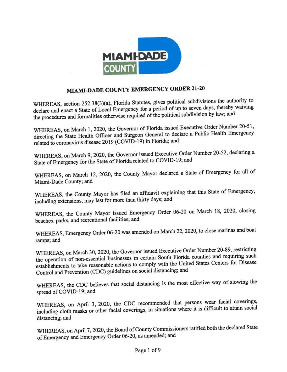 Miami Dade To Reopen Parks Waterways And Golf Courses April 29
