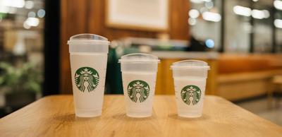 12 oz. Starbucks Logo Paper Hot Cups, White/Green Disposable