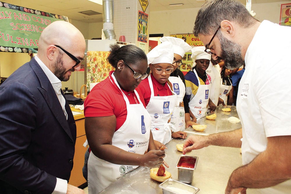 Miami Edison culinary students cook with Nino di Costanzo | Education