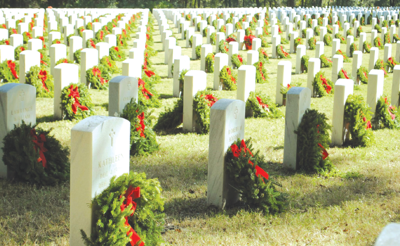 wreaths at national cemeteries