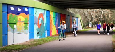 Murals on the Trail-bicyclists
