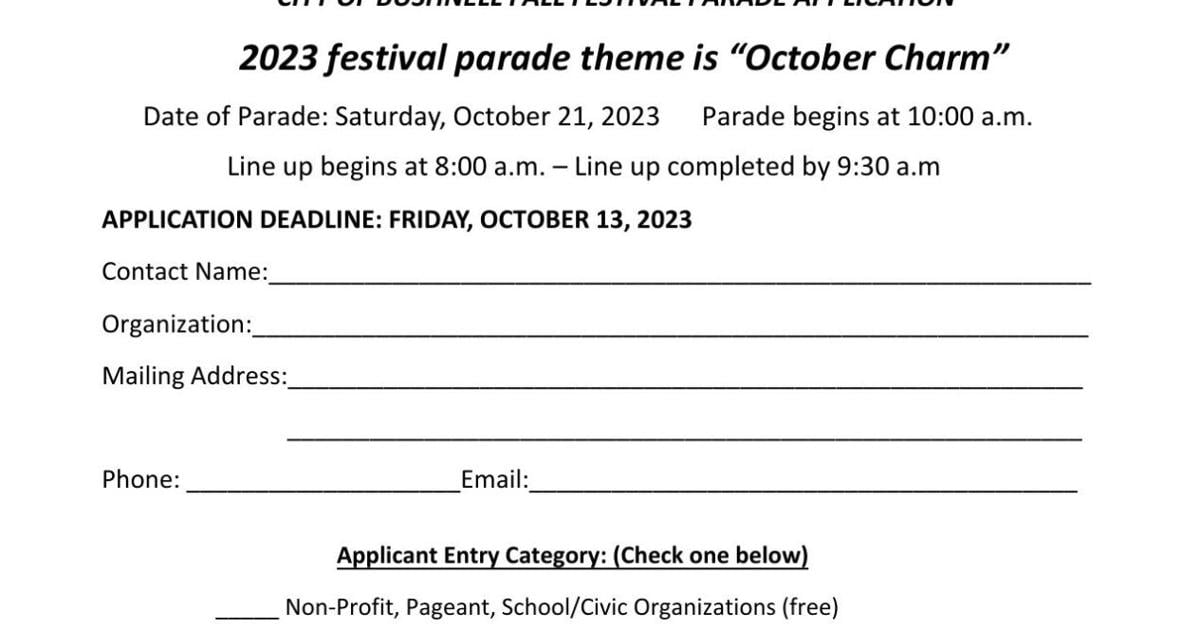 Bushnell Fall Festival Parade Application Sumter Sun Times Bushnell Fall Festival Parade Application Sumter Sun Times