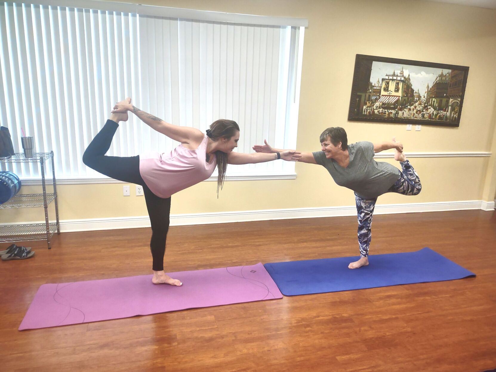 One-legged King Pigeon Pose with bound hands