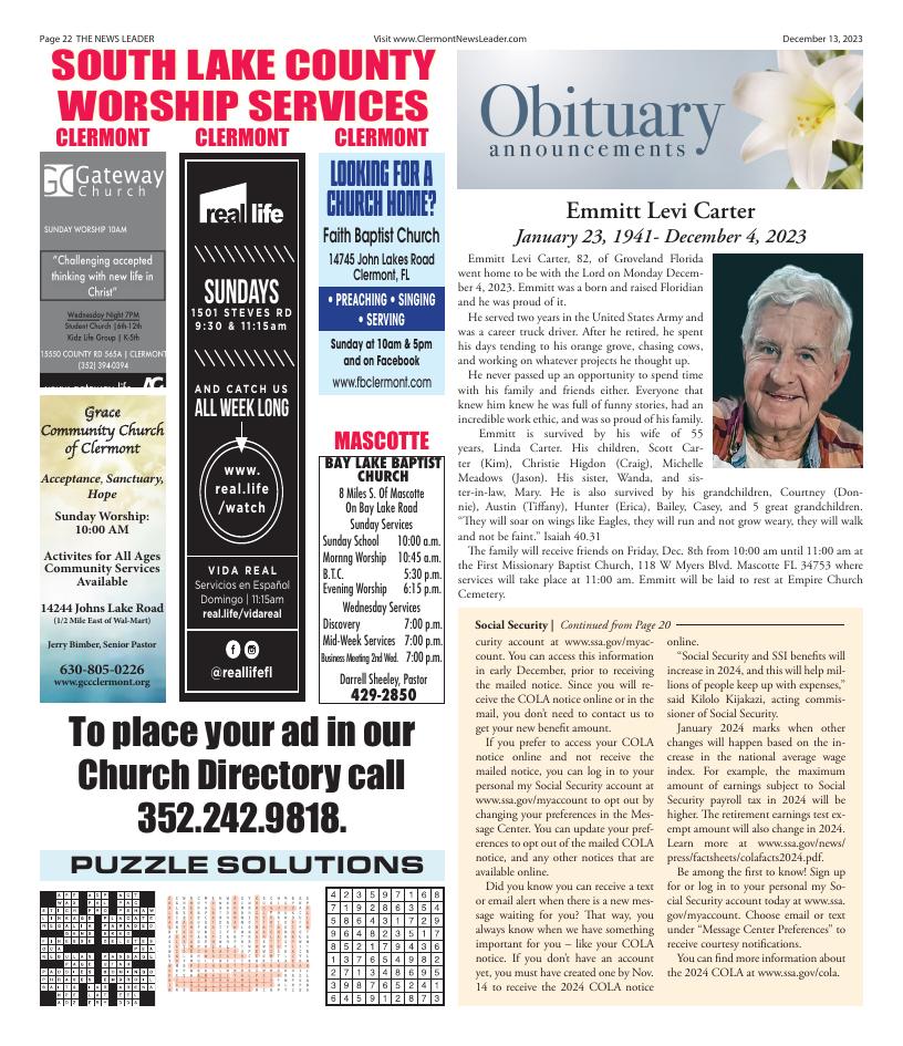Page 22 Clermont News Leader