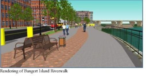 Bangert Island Riverwalk rendering from project website