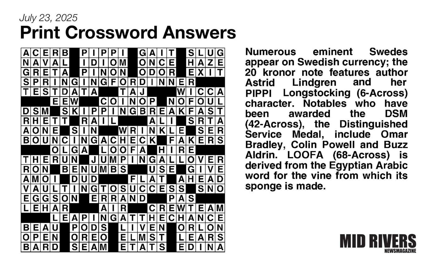 Crossword Answers: July 23 2025 Crossword Puzzle