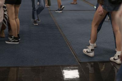 Students walking