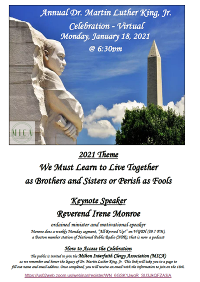 Mlk Jr. Program MLK Jr. Day program Jan. 18 | News | miltontimes.com