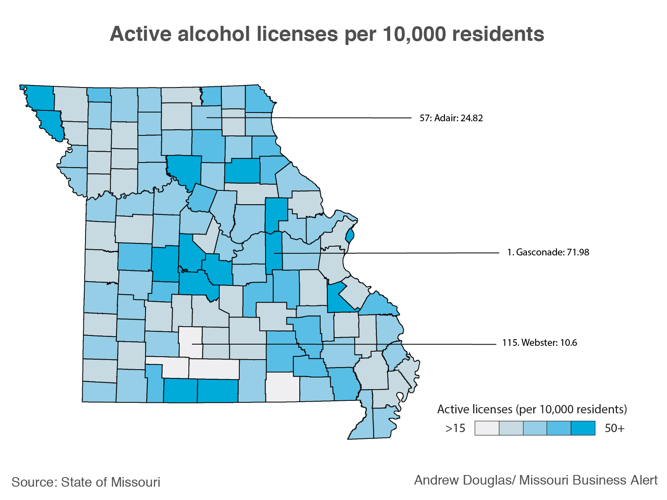 CHART Where alcohol licenses are most — and least — abundant in