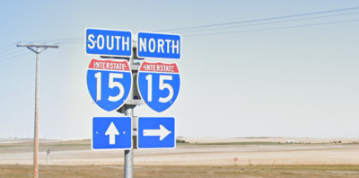 Interstate 15 signage south of Shelby