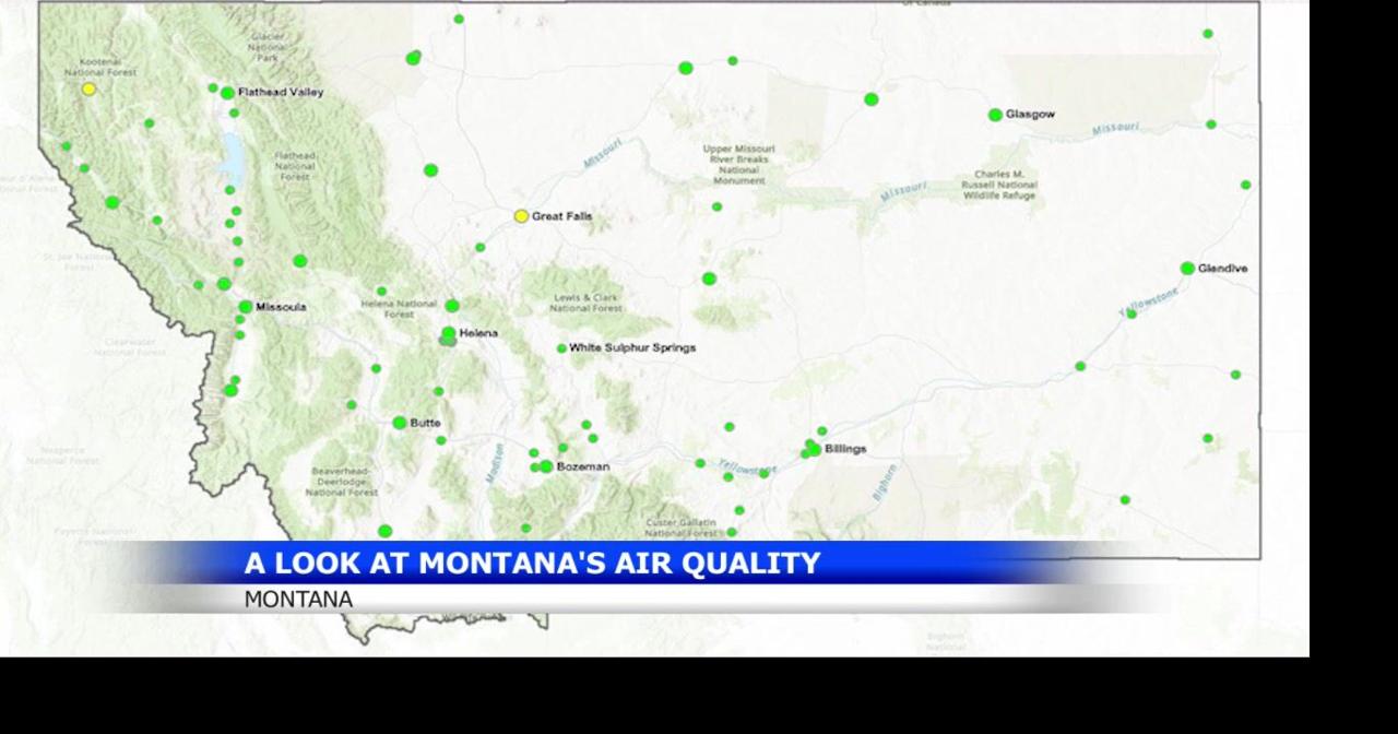 Montana air quality mostly good, with moderate pockets in Great Falls