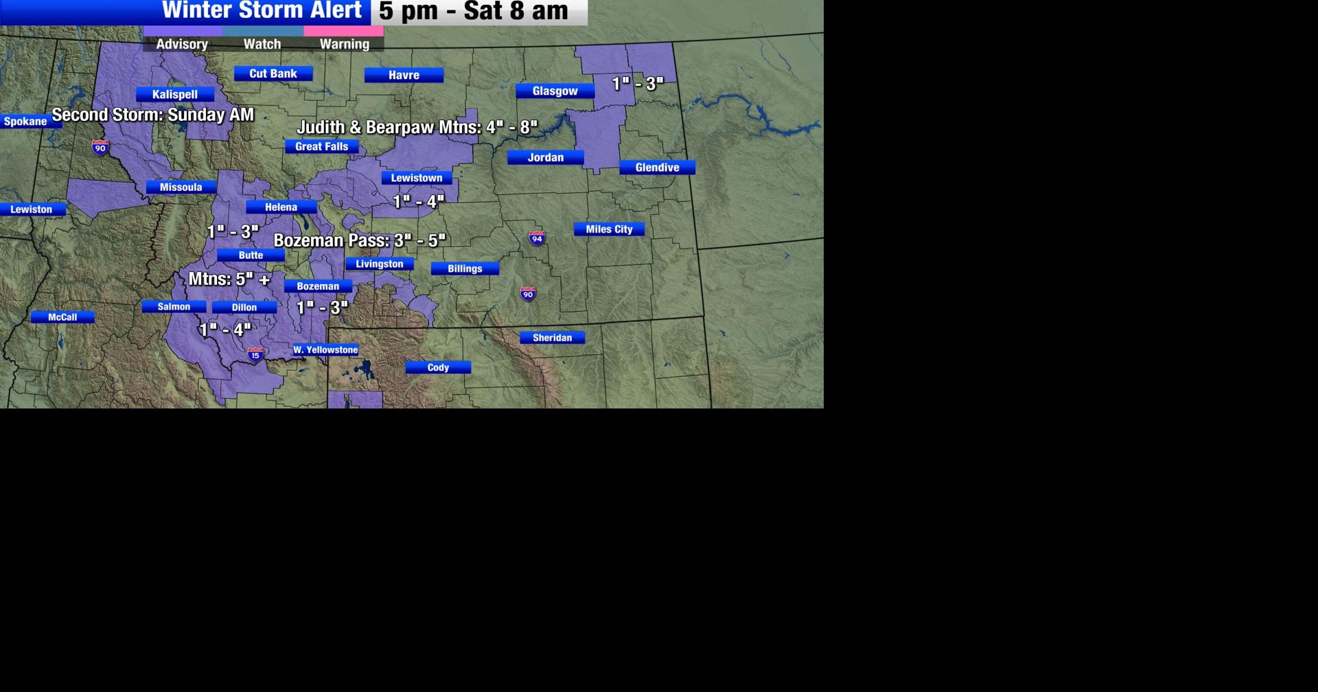 Snow and wind expected throughout Montana this weekend | Montana Local ...