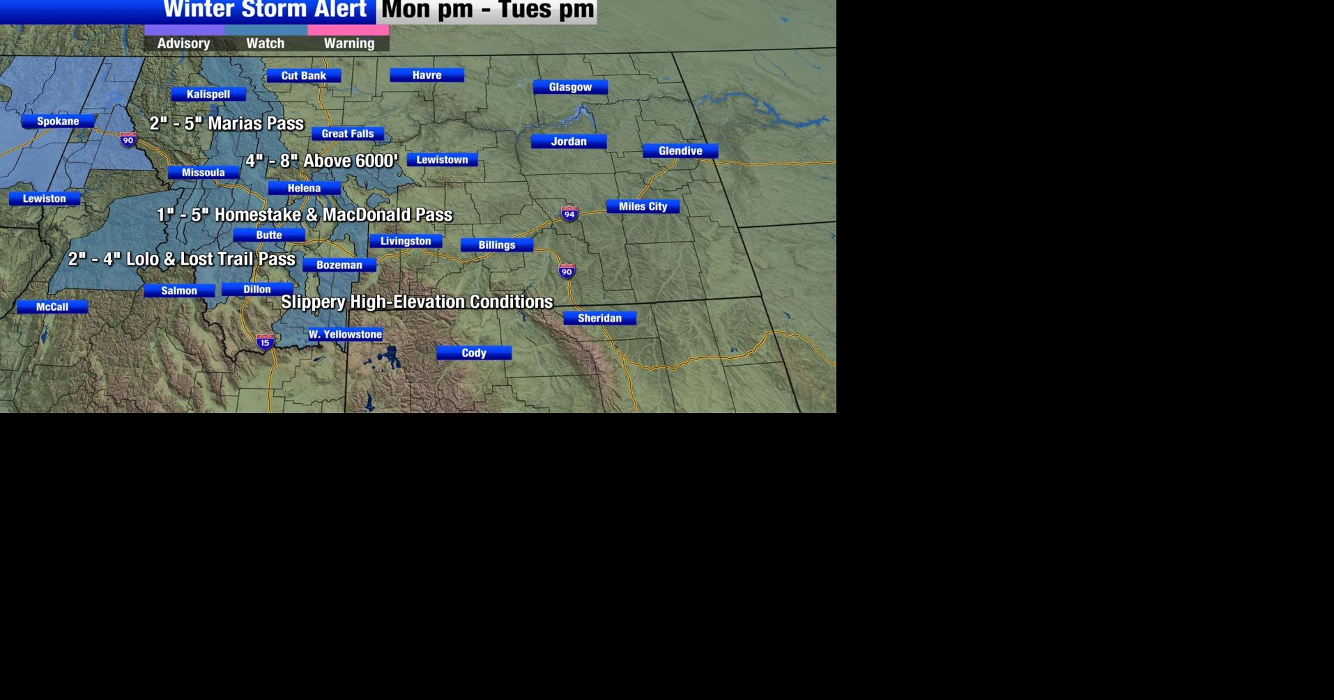 Saturday showers dry out overnight into Sunday, snow potential Monday ...