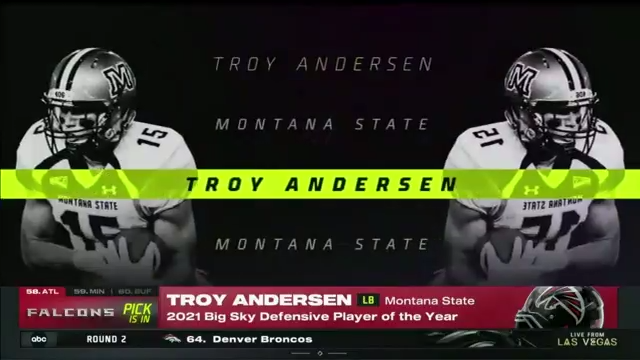 Montana State's Troy Andersen selected by Atlanta Falcons in second round  of NFL Draft