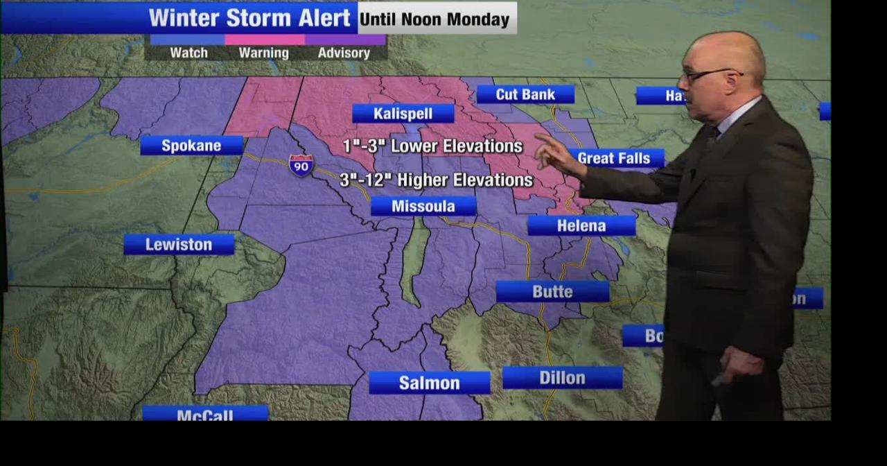 Winter storm alert until noon Monday | Montana Local Weather ...