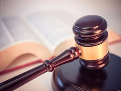 Gavel and open law book