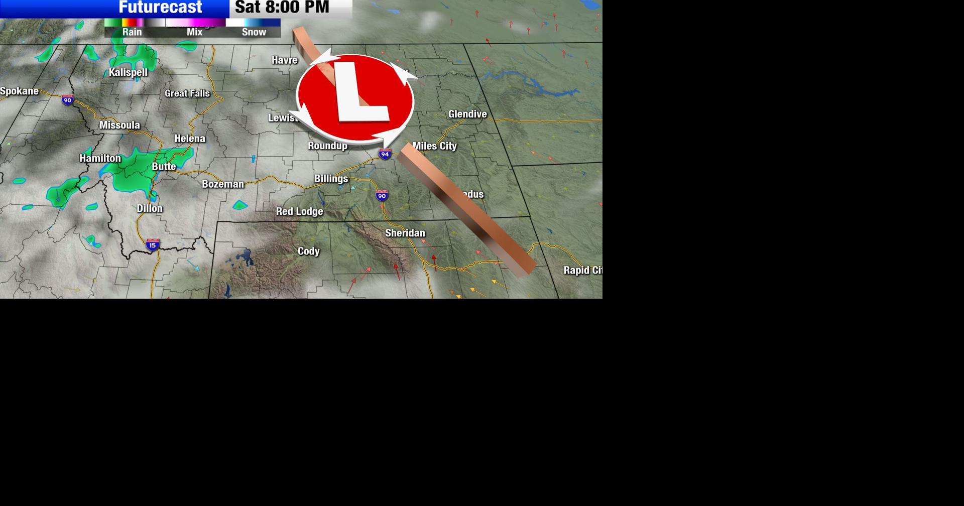 Daytime warmth remains as showers move into West MT & Billings areas