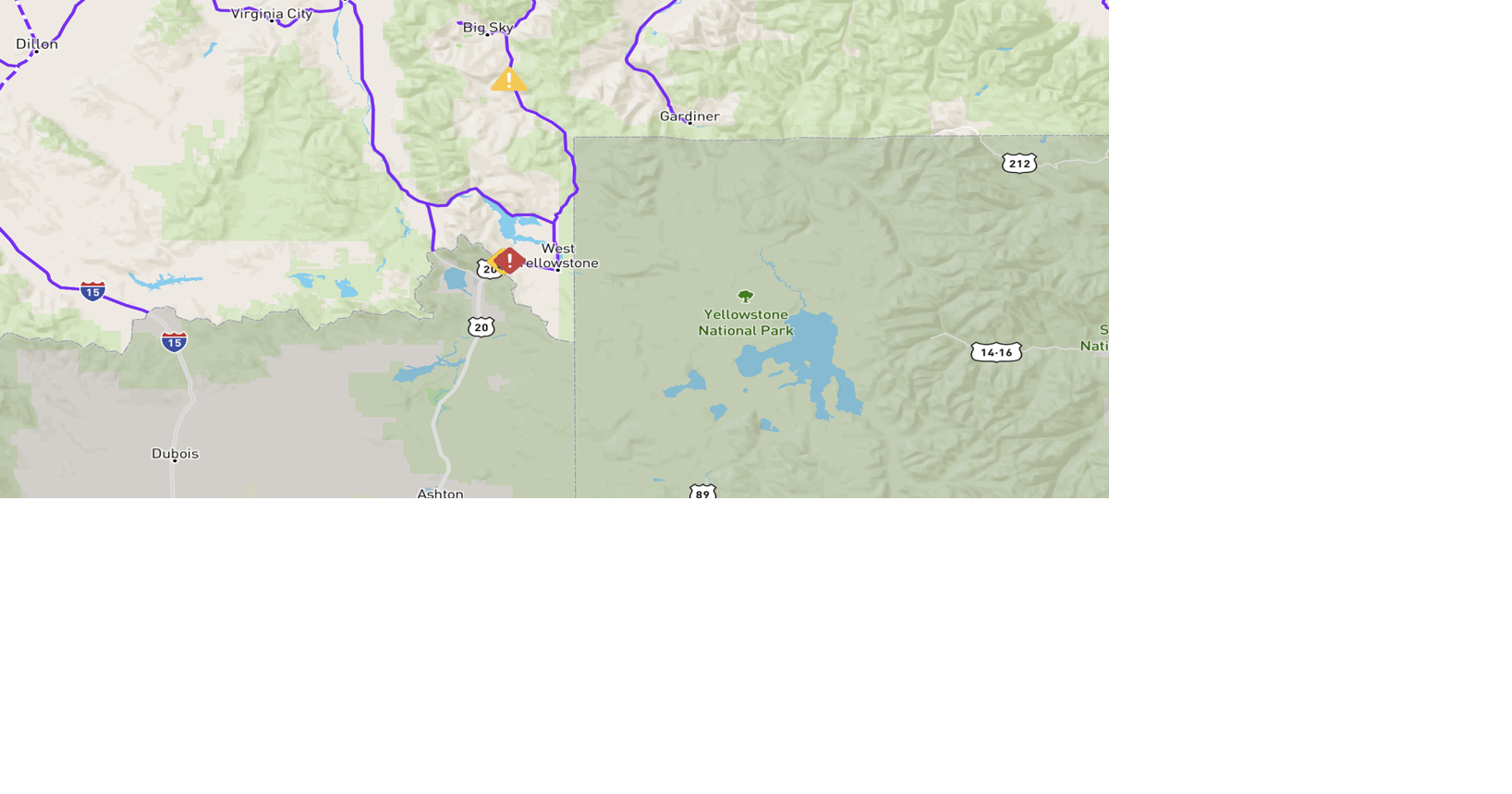 Crash on driving lane on HWY 20 EB at Targhee Pass near West