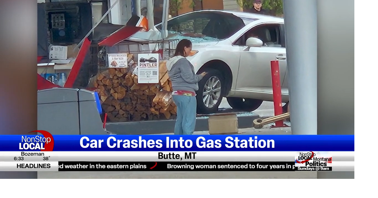 Car drives into Butte gas station market