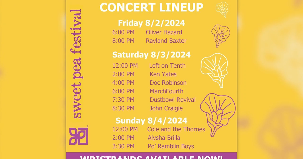 Sweet Pea Festival announces 2024 music acts and wristband pricing - Vimarsana News