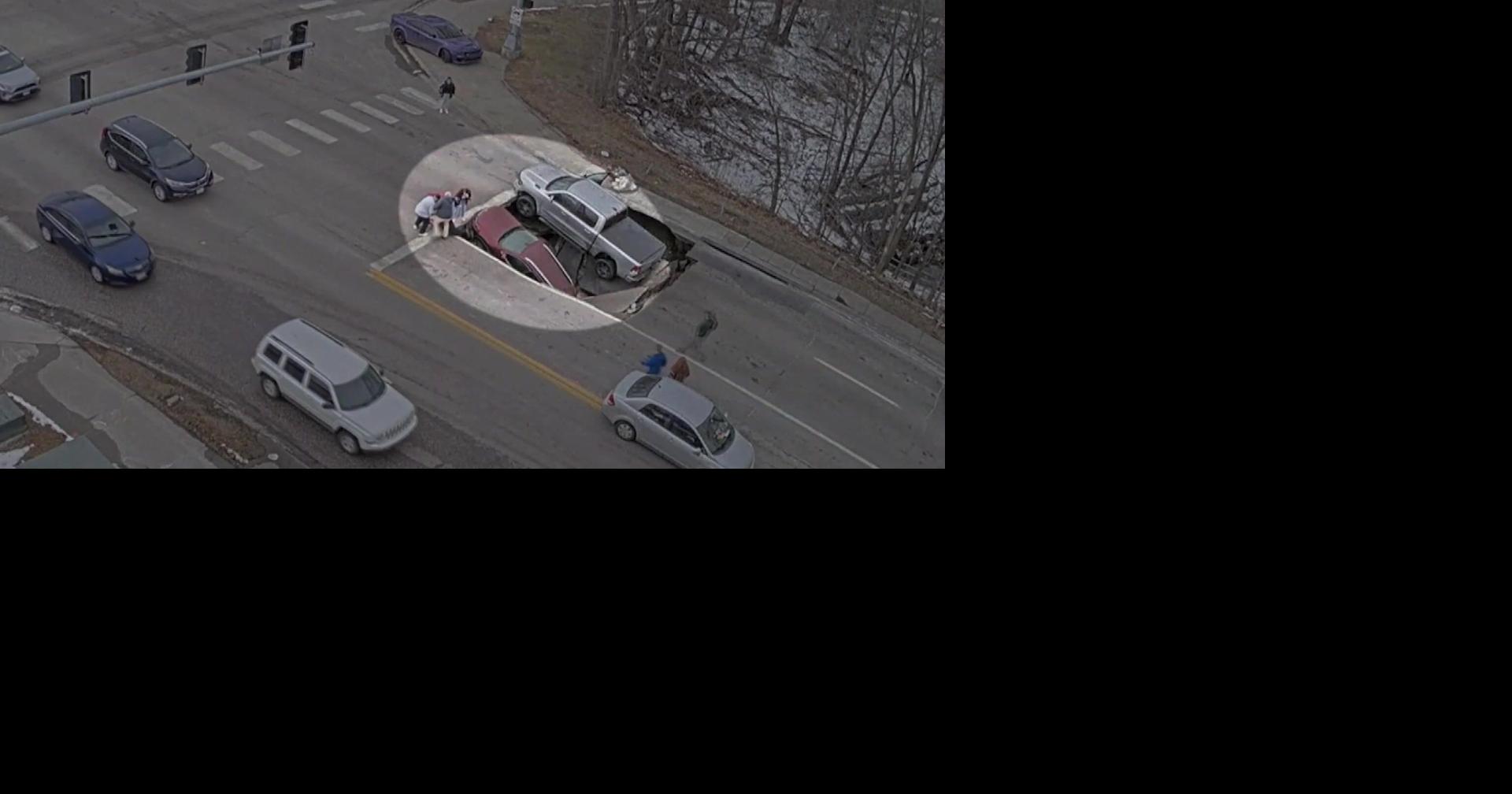 Nebraska sinkhole swallows vehicles at University of Nebraska