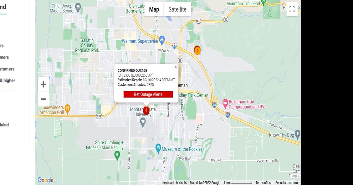 NorthWestern Energy’s outage map
