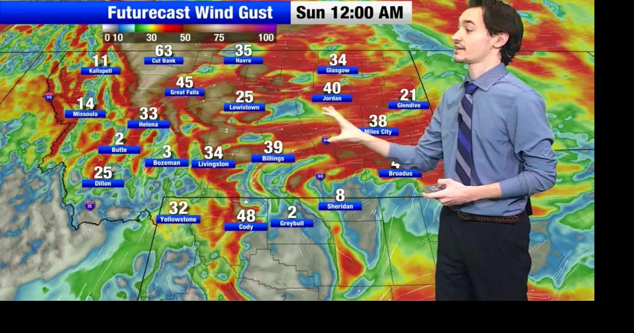 Snow showers subside, while winds pick up across the state of Montana ...
