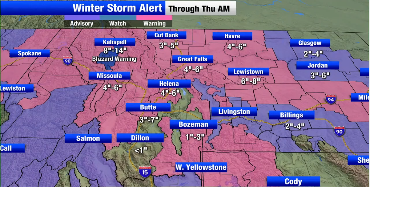 Snow moves out with much cooler temperatures moving in Montana Local