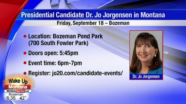 Libertarian Candidate For President Jo Jorgensen To Visit Bozeman Billings Abc Fox Bozeman Montanarightnow Com