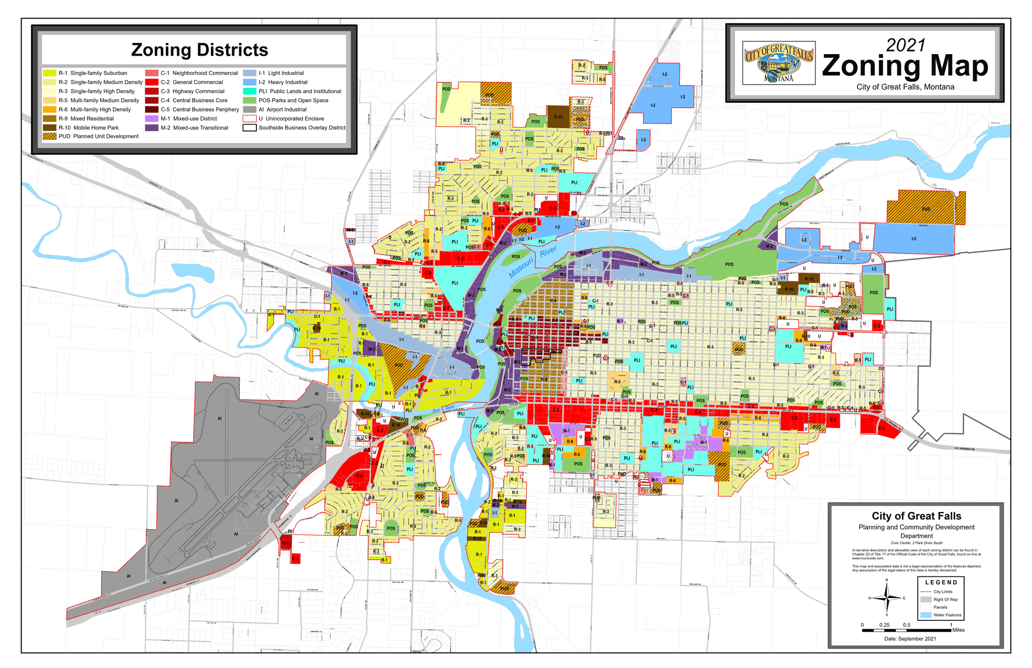 City of Great Falls zoning map