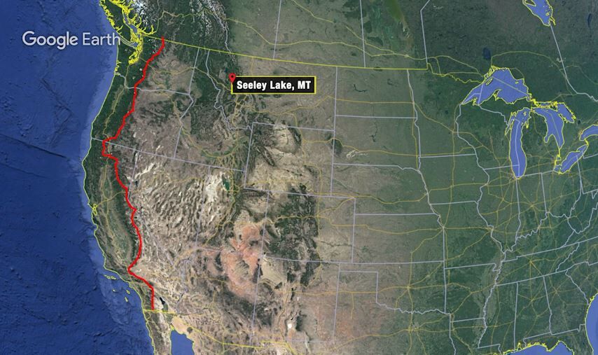 pacific crest trail google map