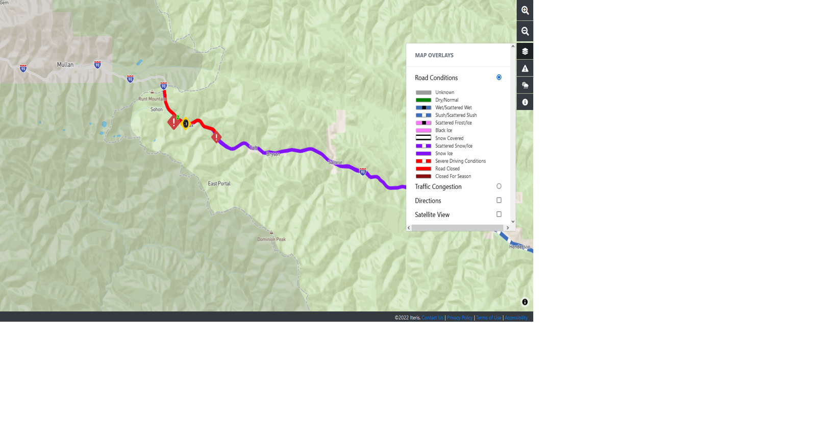 Several semitrucks blocking westbound lanes of I90 near Lookout Pass