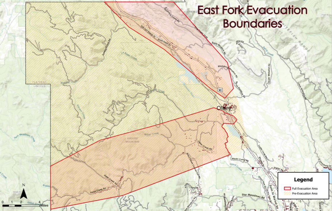 Officials rescind pre evacuation warnings issued for East Fork