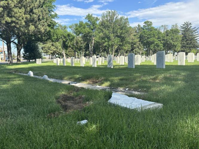 Veterans' headstones damaged by car at Mountview Cemetery in Billings