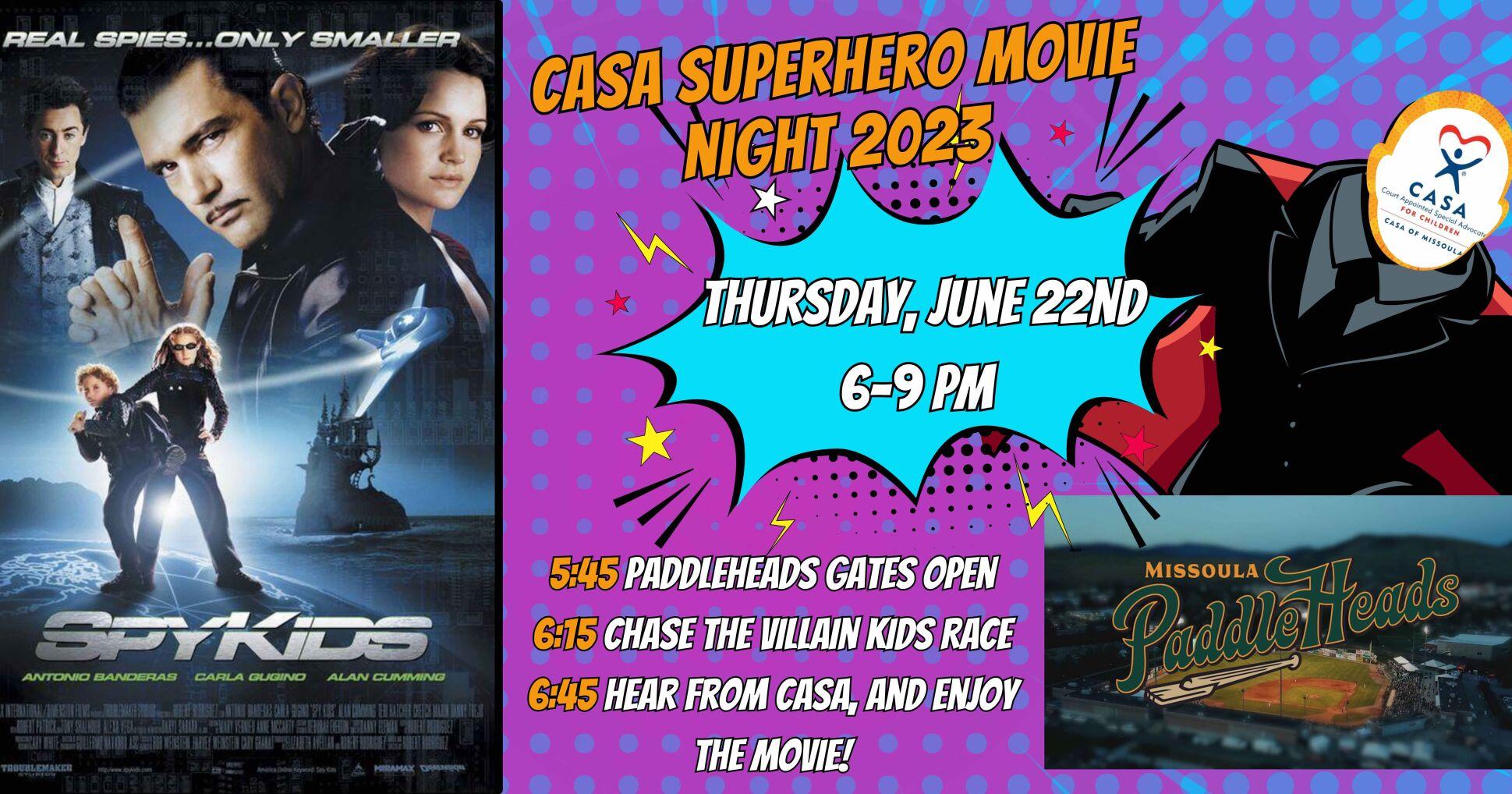 Second annual Family Superhero Movie Night at PaddleHeads stadium Thursday showing Spy Kids - Vimarsana News