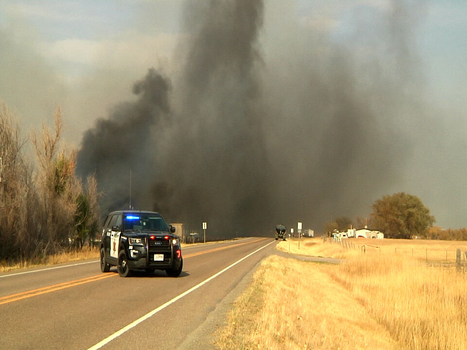 Barn fire turns into wildland fire in Fort Shaw | ABC Fox Great Falls ...