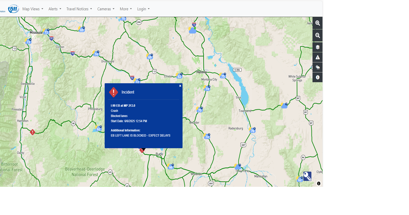 Crash blocks I-90 eastbound lane near Butte, expect delays | Butte News ...