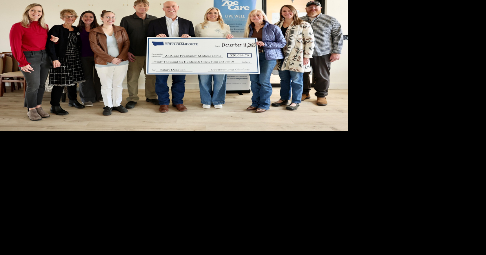 Governor Gianforte donates salary to pregnancy support clinic in Bozeman