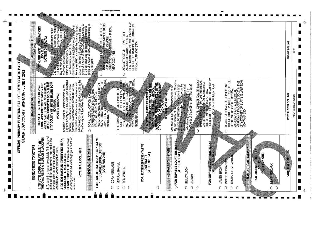 Silver Bow County Sample Ballots for the June 7, 2022 Election