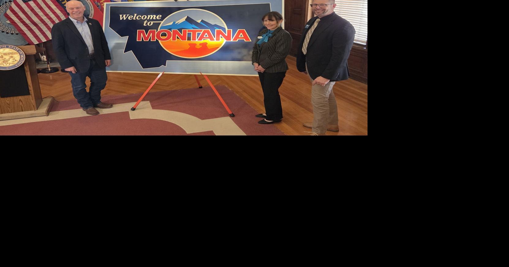 State Officials unveil new Montana’s welcome sign design